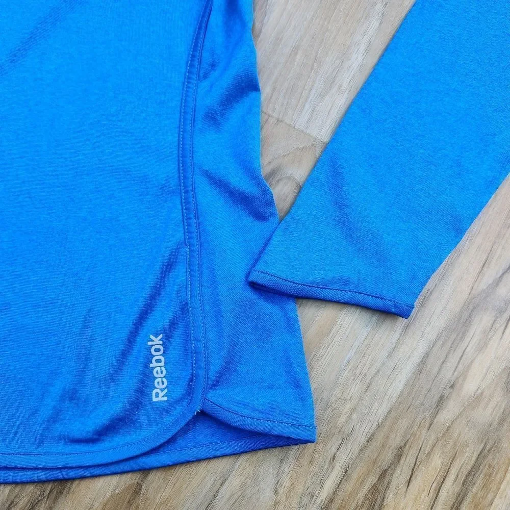 💜Reebok Blue & Neon Yellow Athletic Running Long Sleeve Top Medium